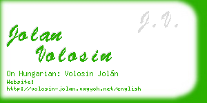 jolan volosin business card